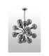 Placid 78cm Pendant 14 Light E14 15cm Round Glass Shade Satin Nickel Smoke Plated & Satin Black-8