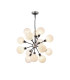 Placid 78cm Pendant 14 Light E14 15cm Round Speckled Glass Shade Satin Nickel White & Satin Black-1