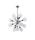 Placid 78cm Pendant 14 Light E14 15cm Round Speckled Glass Shade Satin Nickel White & Satin Black-4