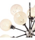 Placid 78cm Pendant 14 Light E14 15cm Round Speckled Glass Shade Satin Nickel White & Satin Black-6