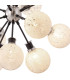 Placid 78cm Pendant 14 Light E14 15cm Round Speckled Glass Shade Satin Nickel White & Satin Black-7