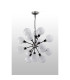 Placid 78cm Pendant 14 Light E14 15cm Round Speckled Glass Shade Satin Nickel White & Satin Black-8