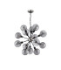 Placid 78cm Pendant 14 Light E14 15cm Round Textured Smooth / Ribbed Glass Shade Satin Nickel Smoke Plated & Satin Black-4