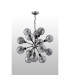 Placid 78cm Pendant 14 Light E14 15cm Round Textured Smooth / Ribbed Glass Shade Satin Nickel Smoke Plated & Satin Black-8