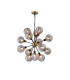 Placid 78cm Pendant 14 Light E14 15cm Round Double Textured Smooth / Ribbed Glass Shade Brass Smoke Plated & Satin Black-1