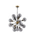 Placid 78cm Pendant 14 Light E14 15cm Round Double Textured Smooth / Ribbed Glass Shade Brass Smoke Plated & Satin Black-4