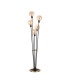 Placid Floor Lamp 5 Light E14 15cm Round Glass Shade Brass Amber Plated Satin Black-4