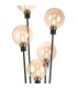 Placid Floor Lamp 5 Light E14 15cm Round Glass Shade Brass Amber Plated Satin Black-7