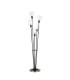 Placid Floor Lamp 5 Light E14 15cm Round Glass Shade Brass Clear Satin Black-4