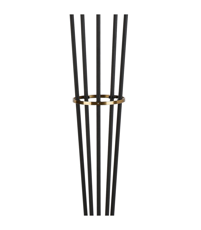 Placid Floor Lamp 5 Light E14 15cm Round Glass Shade Brass Clear Satin Black-6