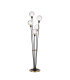 Placid Floor Lamp 5 Light E14 15cm Round Crackled Glass Shade Brass Clear Satin Black-1