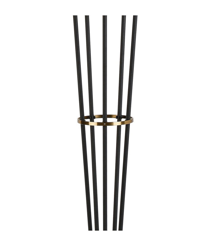 Placid Floor Lamp 5 Light E14 15cm Round Crackled Glass Shade Brass Clear Satin Black-6