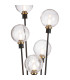Placid Floor Lamp 5 Light E14 15cm Round Crackled Glass Shade Brass Clear Satin Black-7