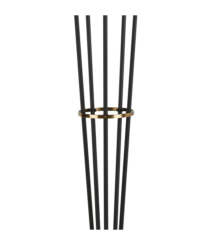 Placid Floor Lamp 5 Light E14 15cm Round Textured Crumple Glass Shade Brass Clear Satin Black-6