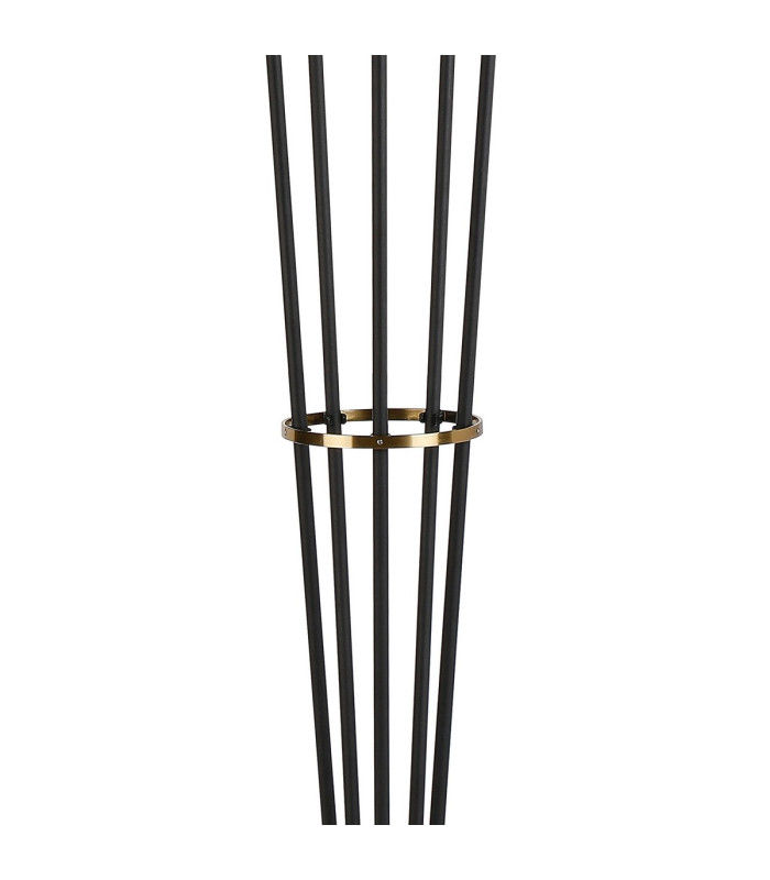 Placid Floor Lamp 5 Light E14 15cm Round Textured Diamond Pattern Glass Shade Brass Clear Satin Black-6