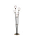 Placid Floor Lamp 5 Light E14 15cm Round Dimpled Glass Shade Brass Clear Satin Black-1