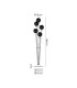 Placid Floor Lamp 5 Light E14 15cm Round Dimpled Glass Shade Brass Clear Satin Black-2