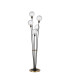Placid Floor Lamp 5 Light E14 15cm Round Dimpled Glass Shade Brass Clear Satin Black-4