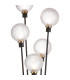 Placid Floor Lamp 5 Light E14 15cm Round Dimpled Glass Shade Brass Clear Satin Black-7