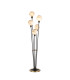 Placid Floor Lamp 5 Light E14 15cm Round Marble Effect Glass Shade Brass White Satin Black-1