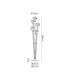 Placid Floor Lamp 5 Light E14 15cm Round Marble Effect Glass Shade Brass White Satin Black-2