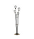 Placid Floor Lamp 5 Light E14 15cm Round Marble Effect Glass Shade Brass White Satin Black-4