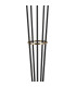 Placid Floor Lamp 5 Light E14 15cm Round Marble Effect Glass Shade Brass White Satin Black-6
