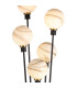 Placid Floor Lamp 5 Light E14 15cm Round Marble Effect Glass Shade Brass White Satin Black-7