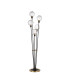 Placid Floor Lamp 5 Light E14 15cm Round Textured Melting Glass Shade Brass Clear Satin Black-1