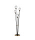 Placid Floor Lamp 5 Light E14 15cm Round Textured Melting Glass Shade Brass Clear Satin Black-4