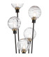 Placid Floor Lamp 5 Light E14 15cm Round Textured Melting Glass Shade Brass Clear Satin Black-7