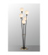 Placid Floor Lamp 5 Light E14 15cm Round Glass Shade Brass Opal Satin Black-3