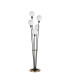 Placid Floor Lamp 5 Light E14 15cm Round Glass Shade Brass Opal Satin Black-4