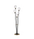 Placid Floor Lamp 5 Light E14 15cm Round Ribbed Glass Shade Brass Clear Satin Black-1