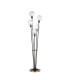 Placid Floor Lamp 5 Light E14 15cm Round Ribbed Glass Shade Brass Clear Satin Black-4