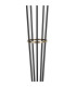 Placid Floor Lamp 5 Light E14 15cm Round Ribbed Glass Shade Brass Clear Satin Black-6