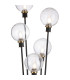 Placid Floor Lamp 5 Light E14 15cm Round Ribbed Glass Shade Brass Clear Satin Black-7