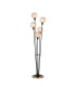 Placid Floor Lamp 5 Light E14 15cm Round Segment Glass Shade Brass Amber Plated Satin Black-1