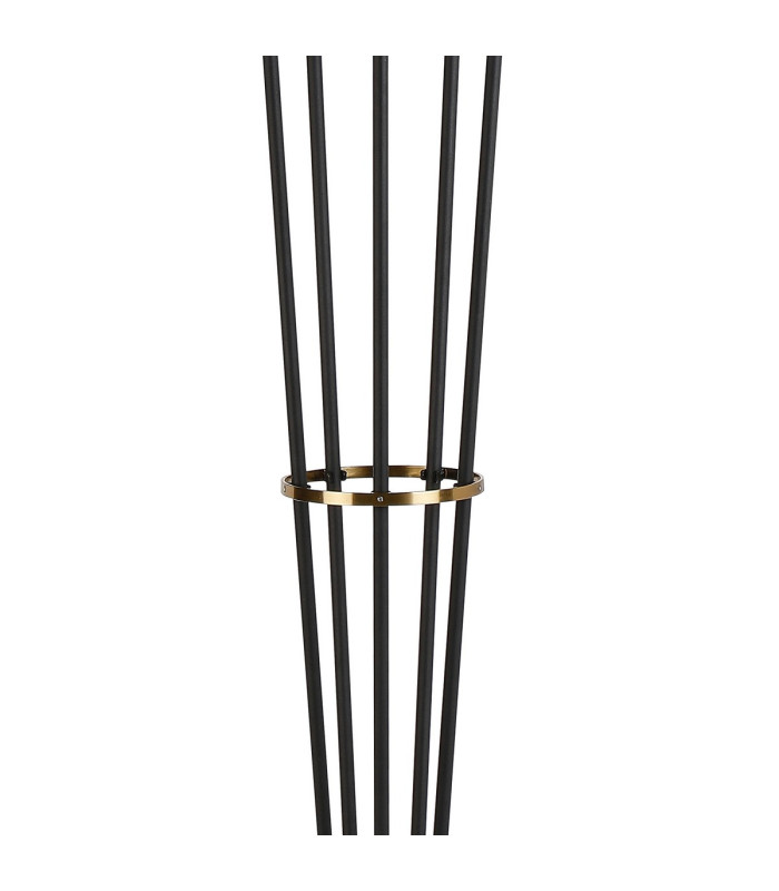 Placid Floor Lamp 5 Light E14 15cm Round Segment Glass Shade Brass Amber Plated Satin Black-6