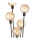 Placid Floor Lamp 5 Light E14 15cm Round Segment Glass Shade Brass Amber Plated Satin Black-7