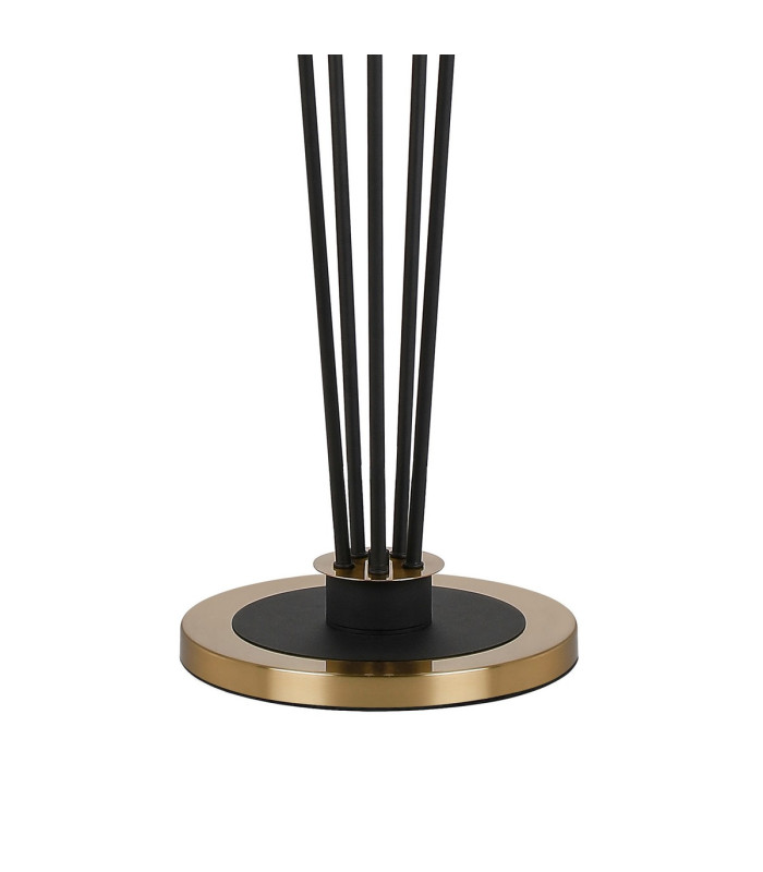 Placid Floor Lamp 5 Light E14 15cm Round Segment Glass Shade Brass Clear Satin Black-5