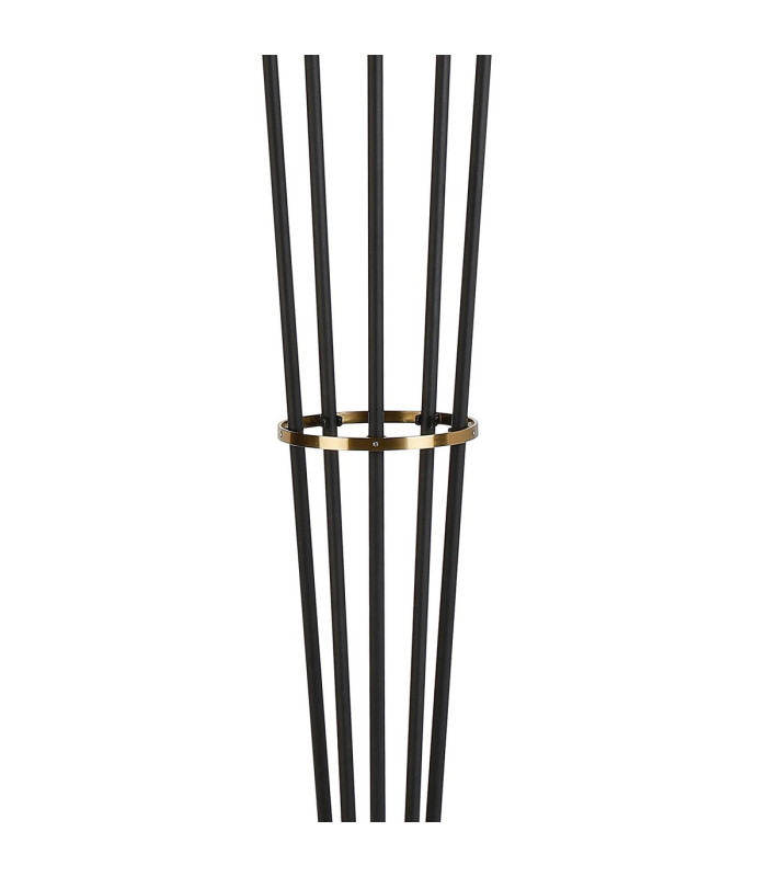 Placid Floor Lamp 5 Light E14 15cm Round Segment Glass Shade Brass Clear Satin Black-6