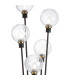 Placid Floor Lamp 5 Light E14 15cm Round Segment Glass Shade Brass Clear Satin Black-7
