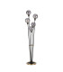 Placid Floor Lamp 5 Light E14 15cm Round Segment Glass Shade Brass Smoke Plated Satin Black-4