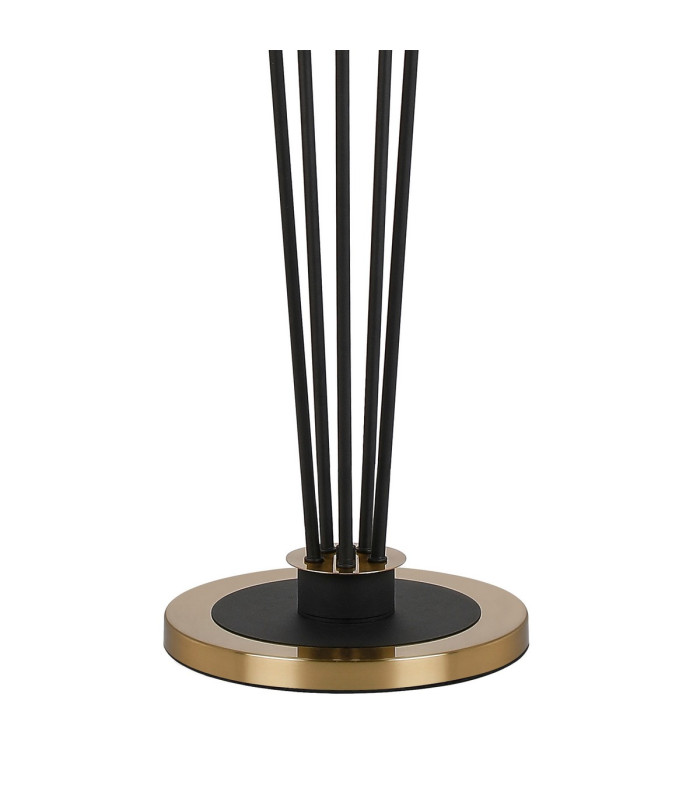 Placid Floor Lamp 5 Light E14 15cm Round Segment Glass Shade Brass Smoke Plated Satin Black-5
