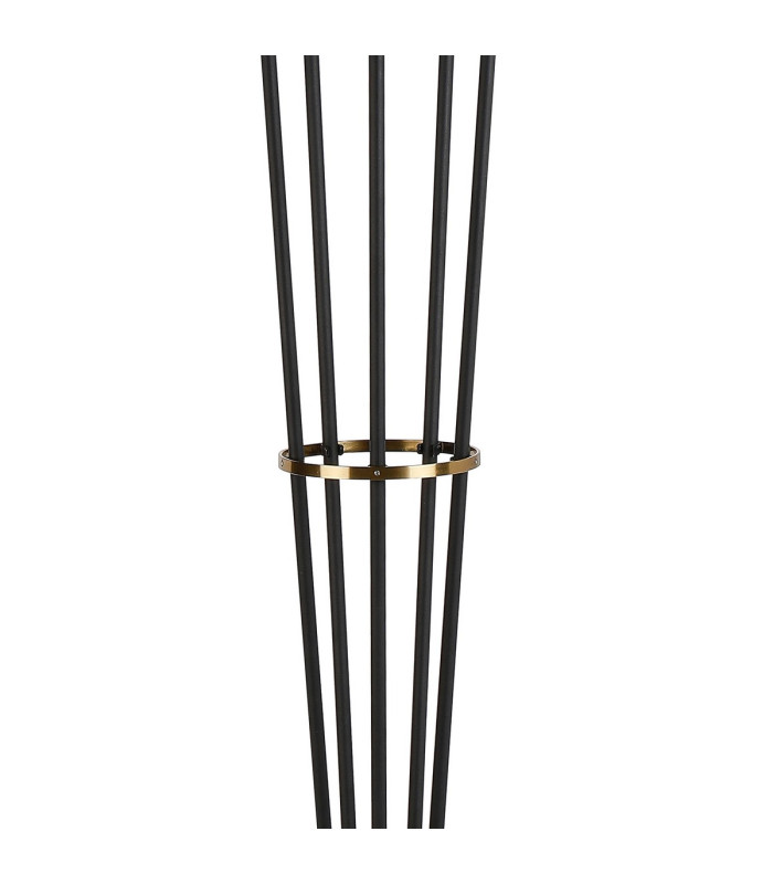 Placid Floor Lamp 5 Light E14 15cm Round Segment Glass Shade Brass Smoke Plated Satin Black-6