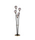 Placid Floor Lamp 5 Light E14 15cm Round Glass Shade Brass Smoke Plated Satin Black-1