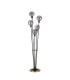 Placid Floor Lamp 5 Light E14 15cm Round Glass Shade Brass Smoke Plated Satin Black-4