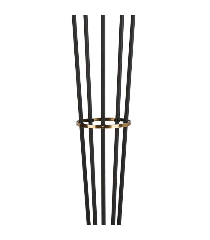 Placid Floor Lamp 5 Light E14 15cm Round Glass Shade Brass Smoke Plated Satin Black-6