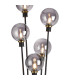 Placid Floor Lamp 5 Light E14 15cm Round Glass Shade Brass Smoke Plated Satin Black-7